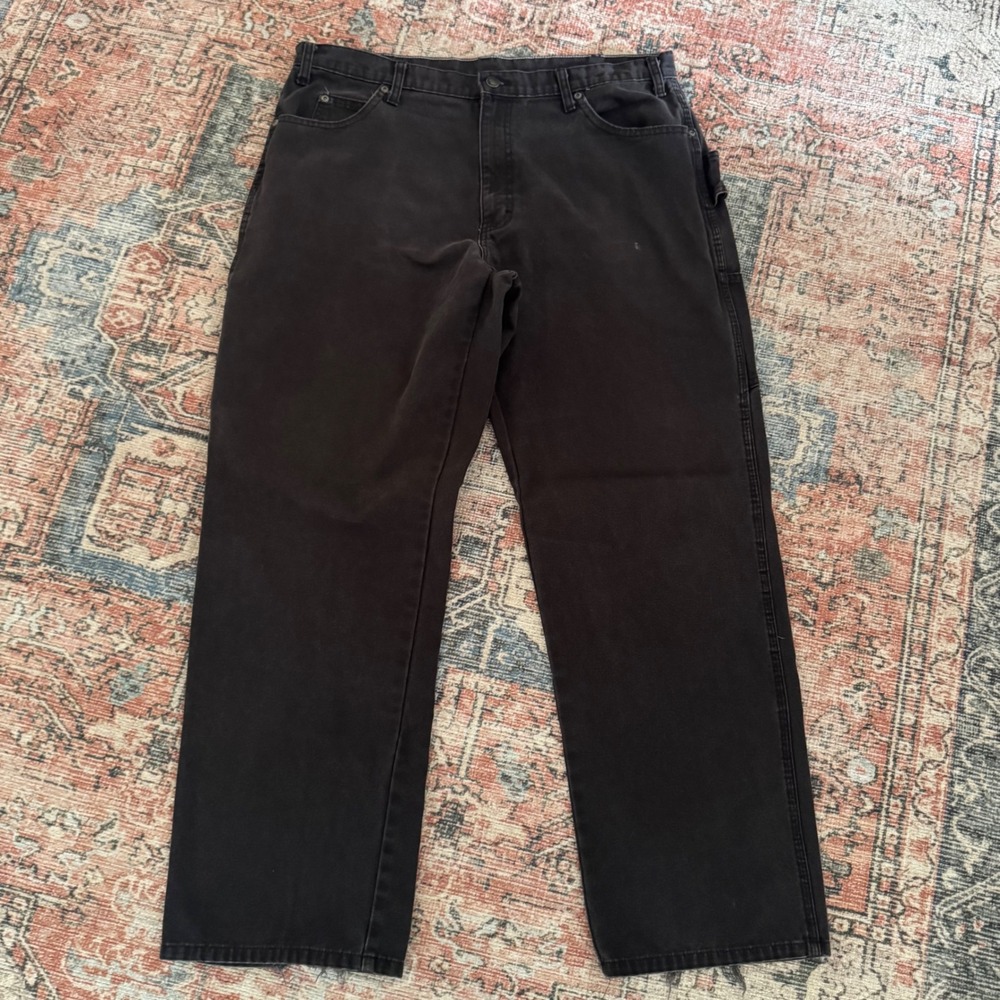 Dickies Relaxed Carpenter Pants Black Duck Canvas Mens 38x32 Gorpcore Utility